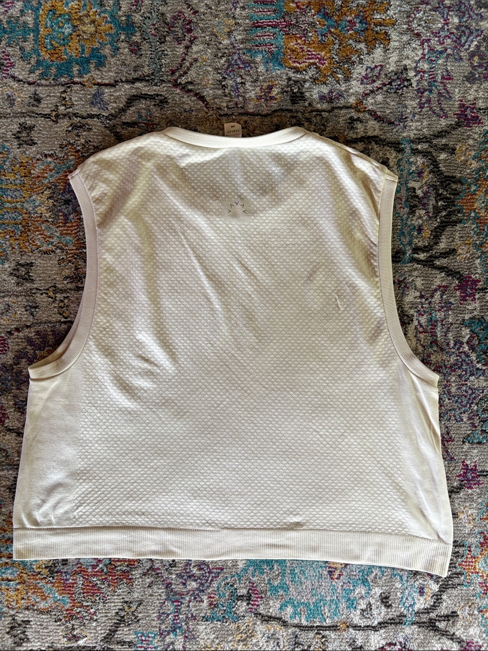 Varley sleeveless Cream Textured Crop Top - Picture 6 of 7